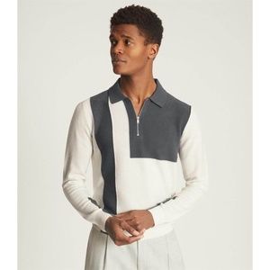 REISS Braydon Knit Polo Shirt NWT
